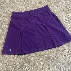ATHLETA All Terrain Skirt Purple Pleated Pockets Hike Paddle Board #841277 Sz 10